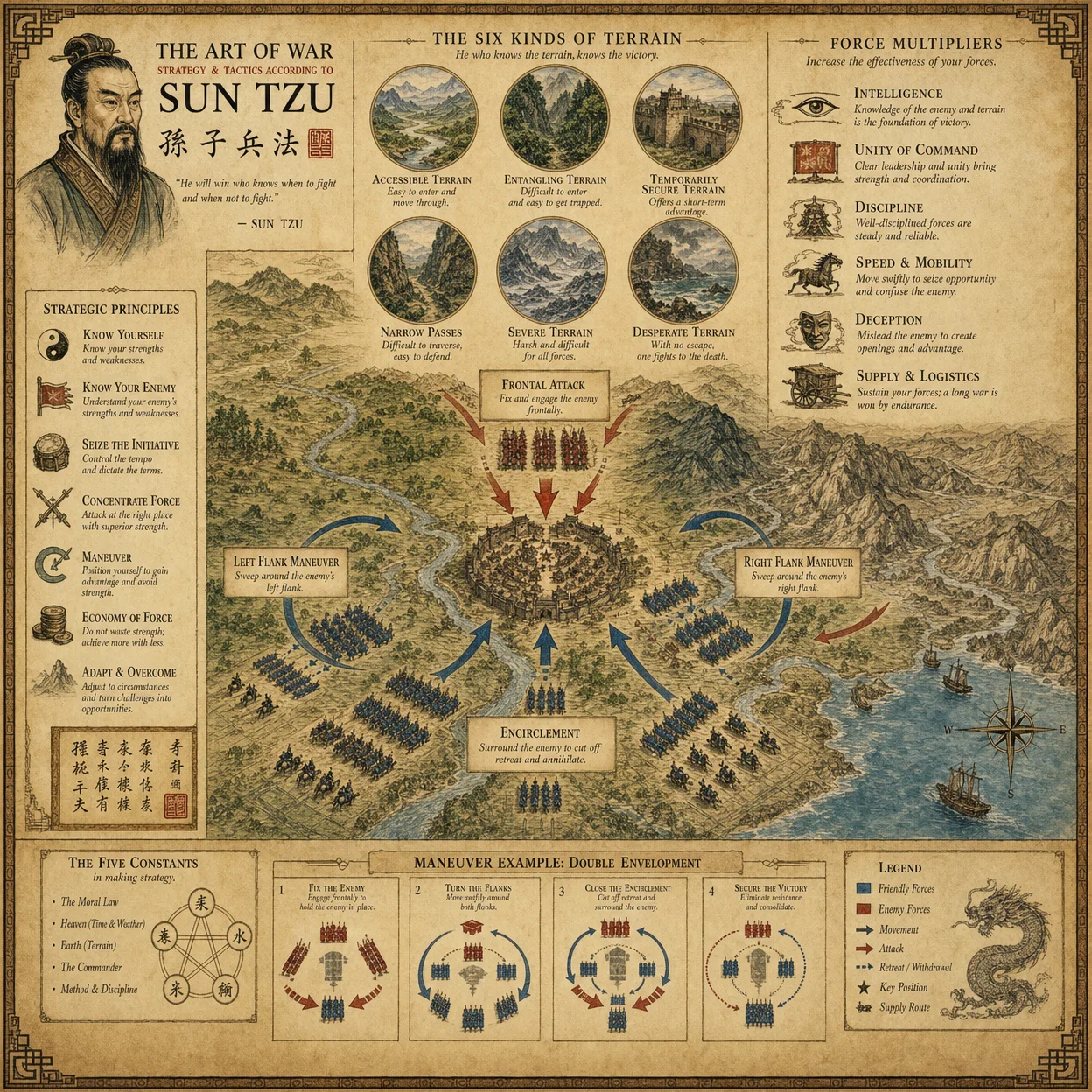 Strategic thinking visualization: Sun Tzu's terrain types as